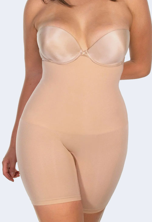 Seamless underbust shaping shorts nude