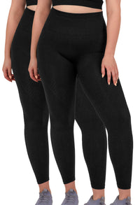 Honeycomb Contour Seamless Leggings - 2 Pack