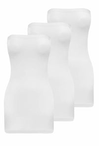 Strapless Mini Slip Dress/Skirt - 3 Pack