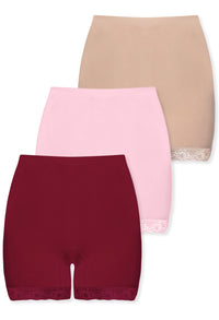 Curvy Anti Chafing High Rise Petite Cotton Rich Shorts - 3 Pack