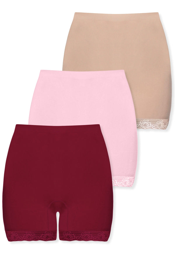 Curvy Anti Chafing High Rise Petite Cotton Rich Shorts - 3 Pack