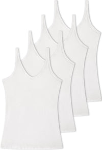 White Superfine 100% Cotton Camisole - 4 Pack