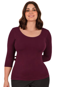 Curvy Bamboo 3/4 Sleeve Top - 3 Pack