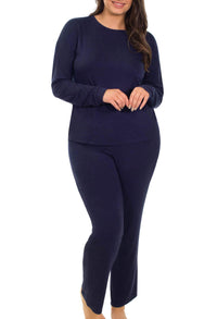 Bamboo Long Sleeve Pyjama Set - Navy