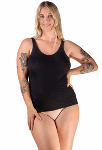 Black Superfine 100% Cotton Camisole - 4 Pack