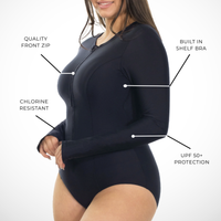 Plus Size Long Sleeve One-Piece Swimsuit