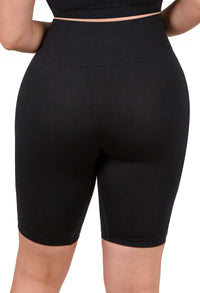 Plus Size Seamless High Waist Long Biker Shorts