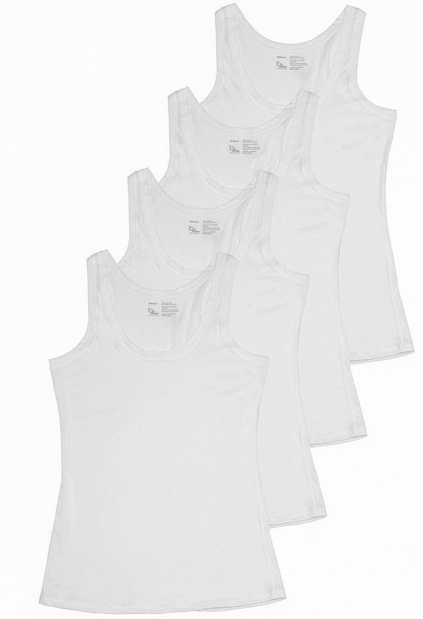 Superfine 100% Cotton Tank Top - 4 Pack
