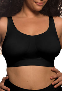 black easy wear travel crop top bra