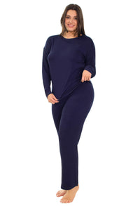 Bamboo Long Sleeve Pyjama Set - Navy