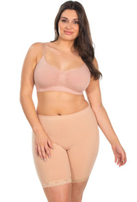 Anti Chafing Lace Midi Cotton Rich Shorts | Pacific Blue