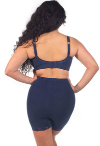 Anti Chafing High Rise Petite Cotton Rich Shorts | Pacific Blue