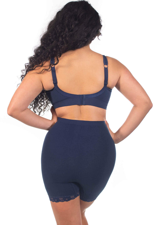 Anti Chafing High Rise Petite Cotton Rich Shorts | Pacific Blue