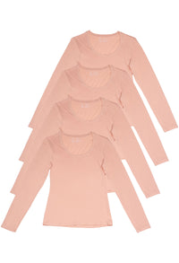 Superfine 100% Cotton Long Sleeve Top - 4 Pack
