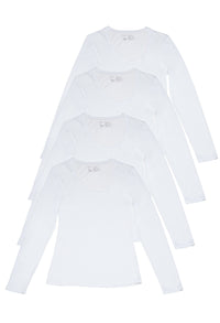 Superfine 100% Cotton Long Sleeve Top - 4 Pack