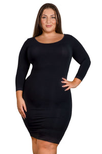 Plus Size Bamboo 3/4 Sleeve Dress