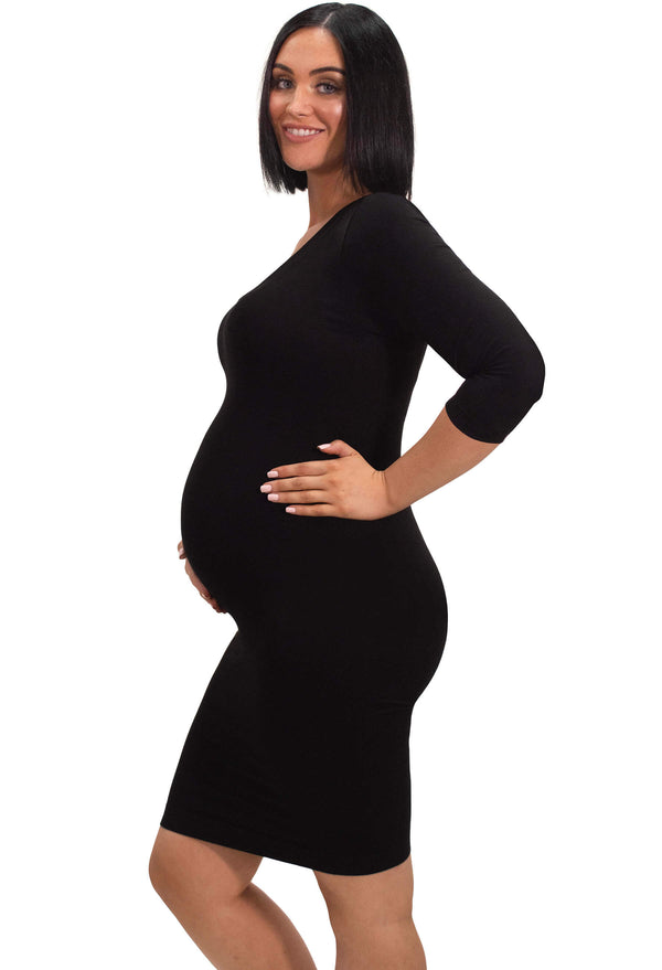 Maternity Bamboo 3/4 Sleeve Bodycon Dress - 2 Pack