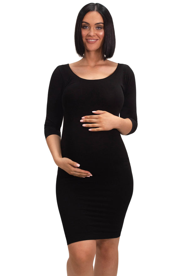Maternity Bamboo 3/4 Sleeve Bodycon Dress - 2 Pack