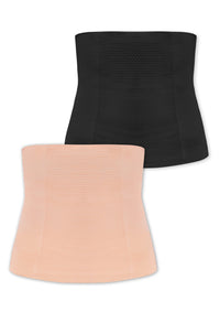 Postpartum Maximum Tummy Control Belly Band With Flexible Boning - 2 Pack