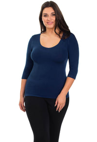 Curvy Bamboo 3/4 Sleeve Top - 3 Pack