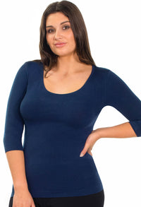 Curvy Bamboo 3/4 Sleeve Top