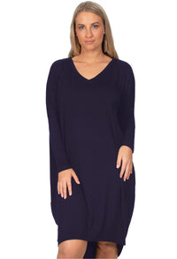 Bamboo Long Sleeve Tunic Dress - 2 Pack