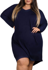 Plus Size Bamboo Long Sleeve Tunic Dress