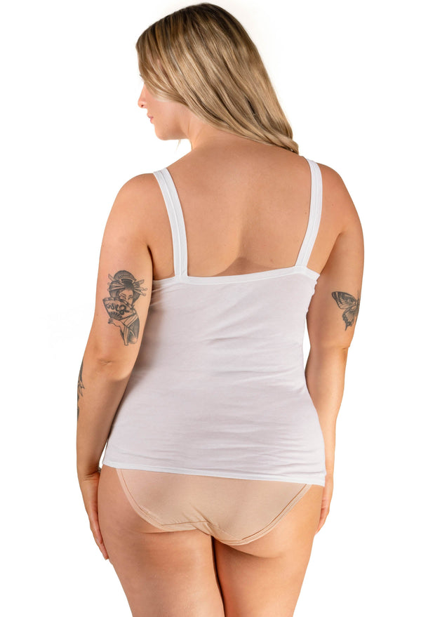 White Superfine 100% Cotton Camisole - 4 Pack