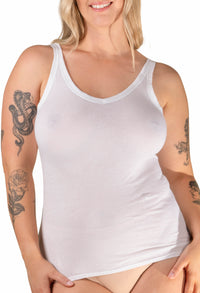 White Superfine 100% Cotton Camisole - 4 Pack