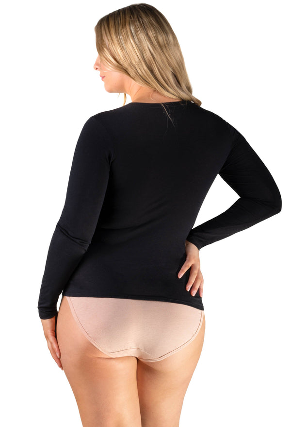 Superfine 100% Cotton Long Sleeve Top - 4 Pack
