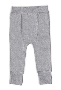 Comfy Baby Pants - 100% Organic Cotton - Grey Melange