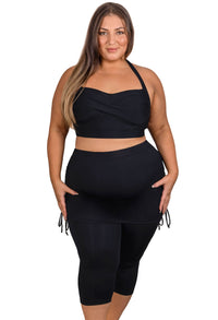 Plus Size Anti Chafing Swim Tights with Skirt