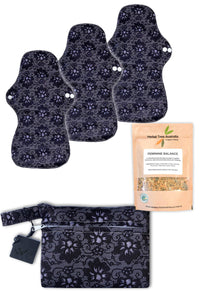 Night Reusable Stay-Dry Pads + Hormone Balancing Tea Set