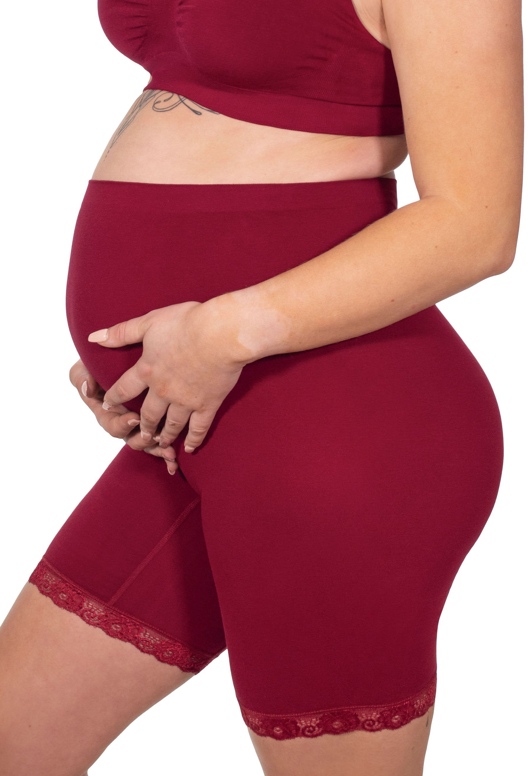 Maternity Anti Chafing High Rise Long Cotton Shorts