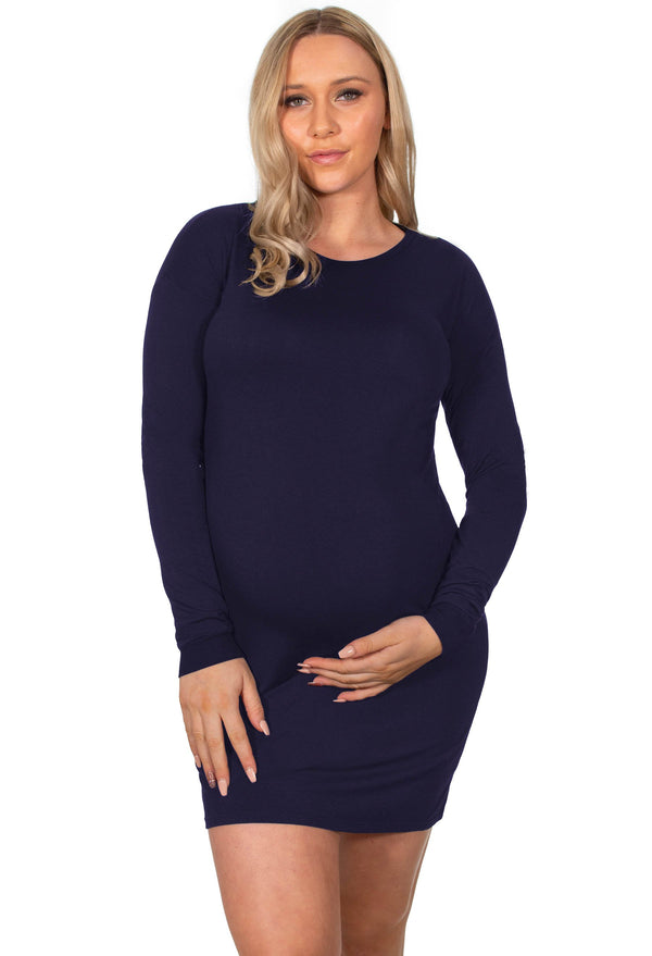 Maternity Bamboo Long Sleeve Pyjama Dress