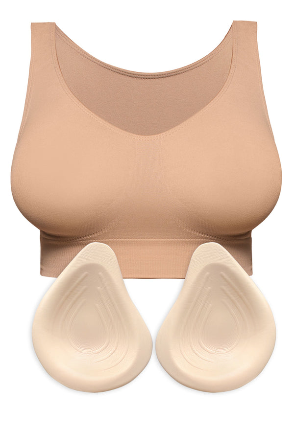 Double Lined Wire Free High Back Crop Bra & Prosthesis Set