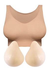 Double Lined Wire Free High Back Crop Bra & Prosthesis Set