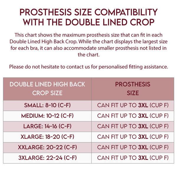 Double Lined Wire Free High Back Crop Bra & Prosthesis Set