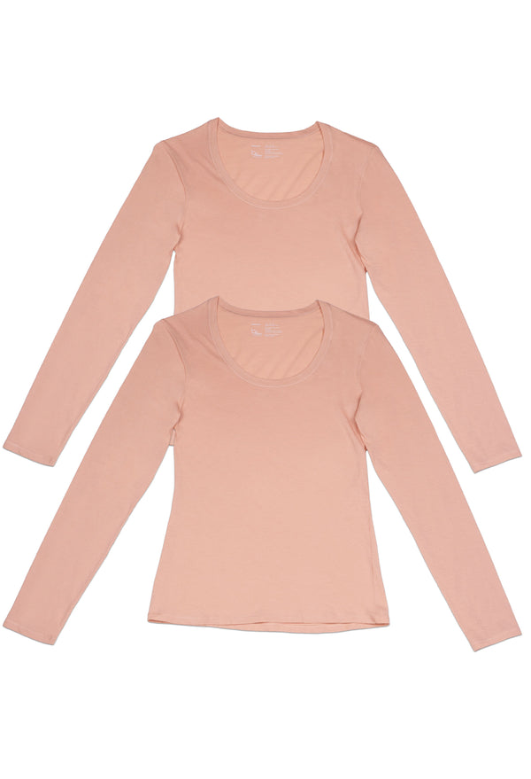 Superfine﻿ 100% Cotton Long Sleeve Top - 2 Pack
