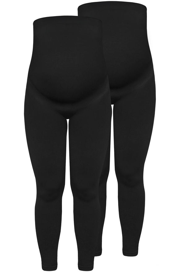Maternity Leggings with Tummy Support - 2 Pack