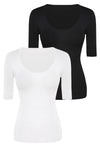 Bamboo Mid Length Sleeve Tee - 2 Pack