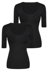 Bamboo Mid Length Sleeve Tee - 2 Pack