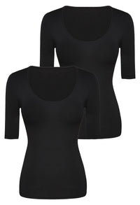 Bamboo Mid Length Sleeve Tee - 2 Pack
