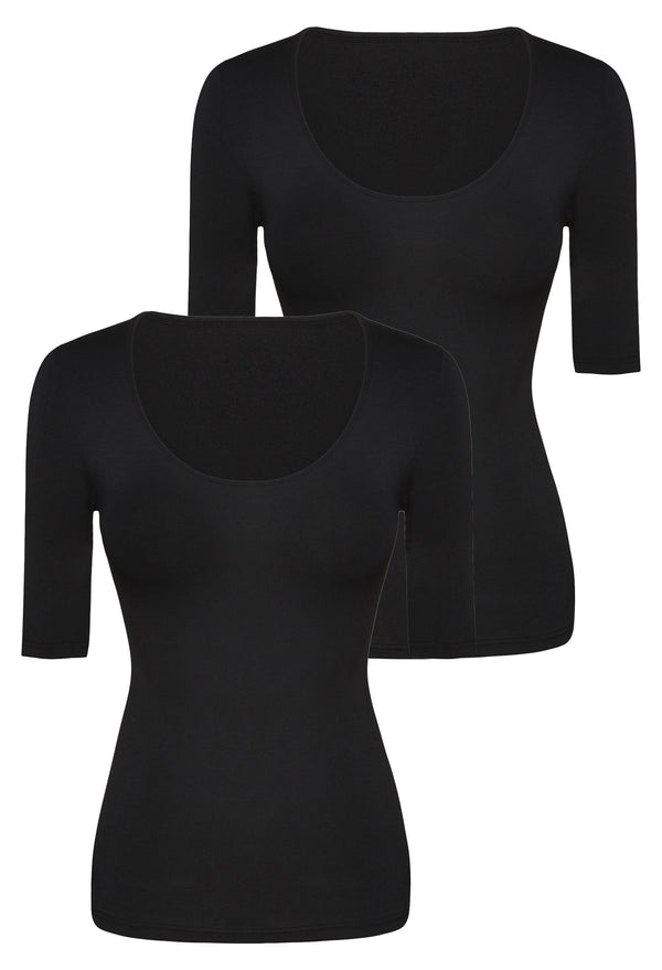 Bamboo Mid Length Sleeve Tee - 2 Pack