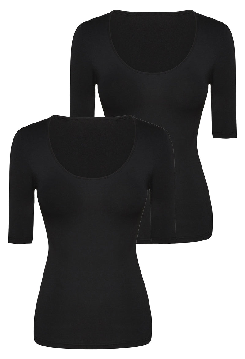 Bamboo Mid Length Sleeve Tee - 2 Pack