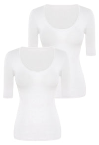 Bamboo Mid Length Sleeve Tee - 2 Pack