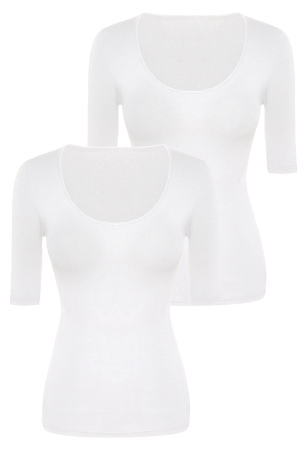 Bamboo Mid Length Sleeve Tee - 2 Pack