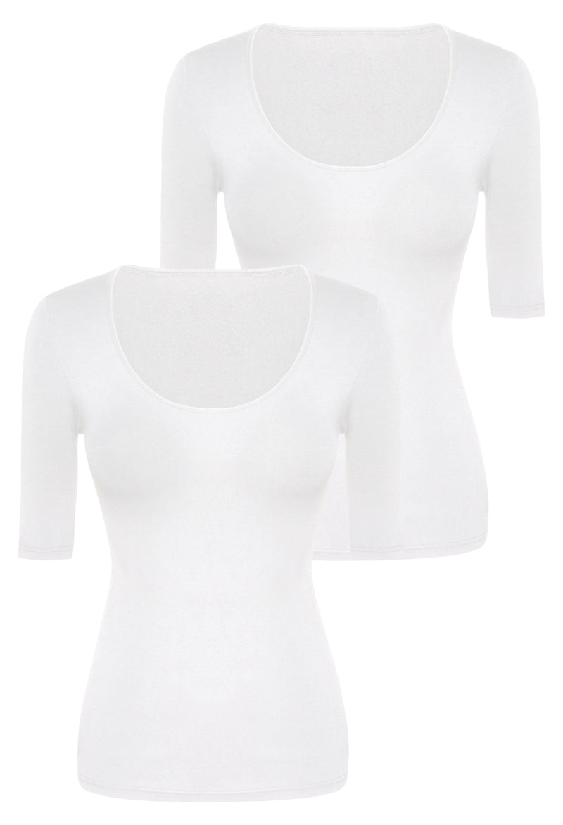 Bamboo Mid Length Sleeve Tee - 2 Pack