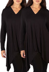 Bamboo V Neck Tunic Top - 2 Pack