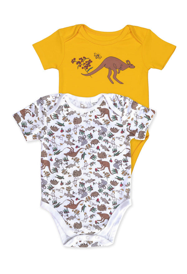 100% Organic Cotton Short Sleeve Baby Bodysuit | 2 Pack | SAVE $10